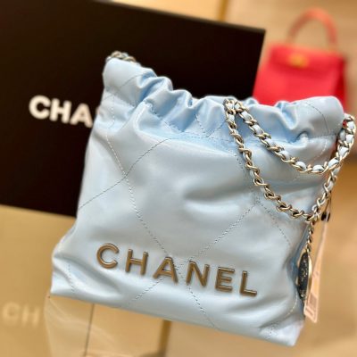 Chanel Quilted Calfskin Mini Bag blue 22cm