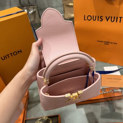 Louis Vuitton LV Capucines Mini pink Like Auth 21x14x8cm